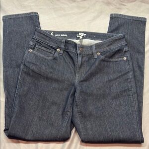 LOFT Women's Size 6 Curvy Skinny Dark Wash Mid-Rise Stretch Denim Blue Jeans